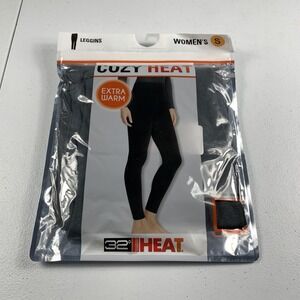 32 Degrees Cozy Heat Extra Warm Leggings Women Large Black Full Length High Rise